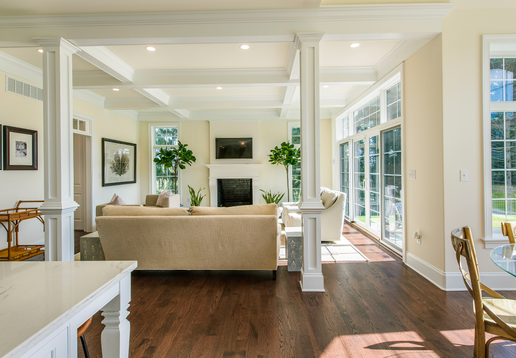 Living room with fireplace from sterling builders