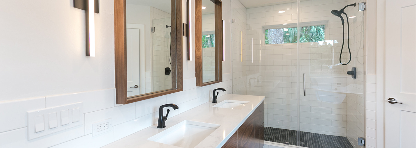 Full bathroom with two sinks from sterling builders