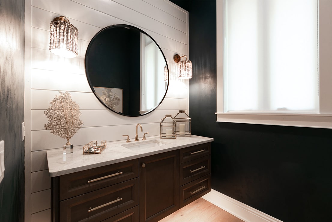 Luxury bathroom built by Sterling Builders