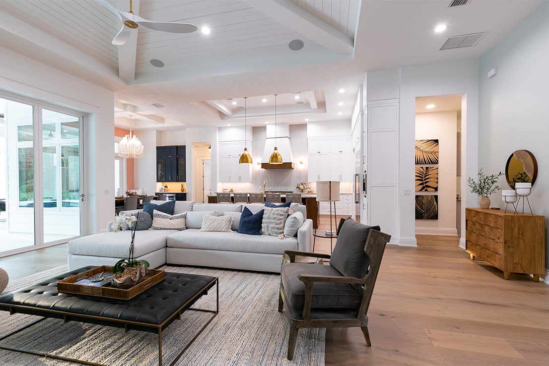 Living area built by Sterling Builders